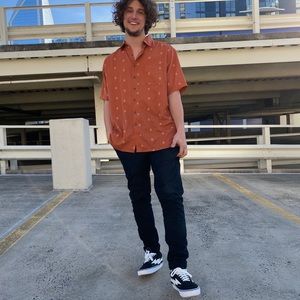 Retro Patterned Button-up Shirt